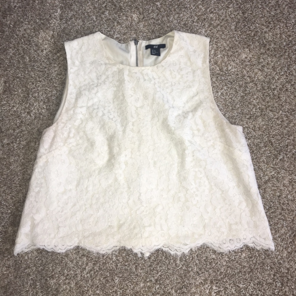 White Lace crop top